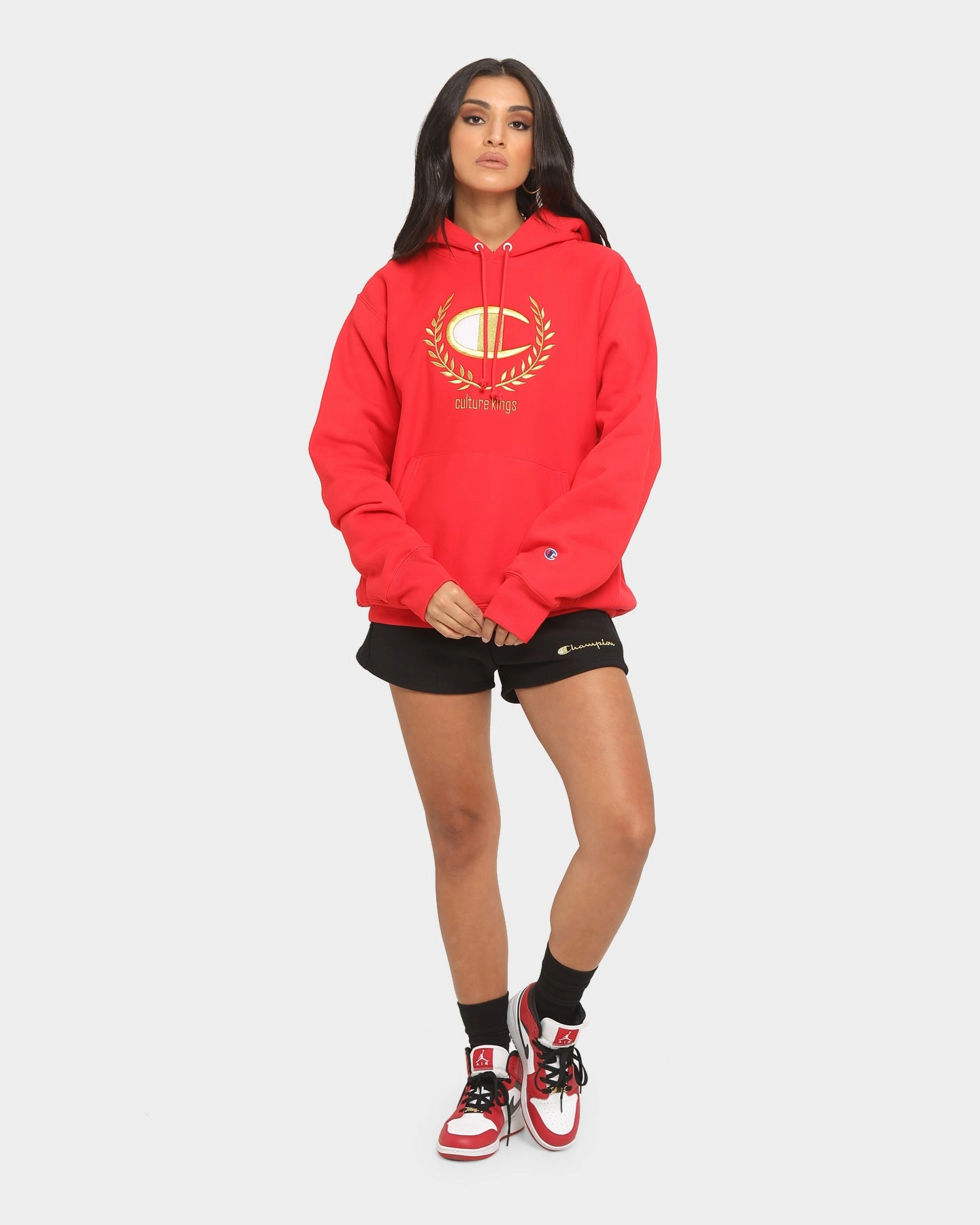 Champion Champion x Culture Kings Rev Weave Hoodie Red/Gold Empathy