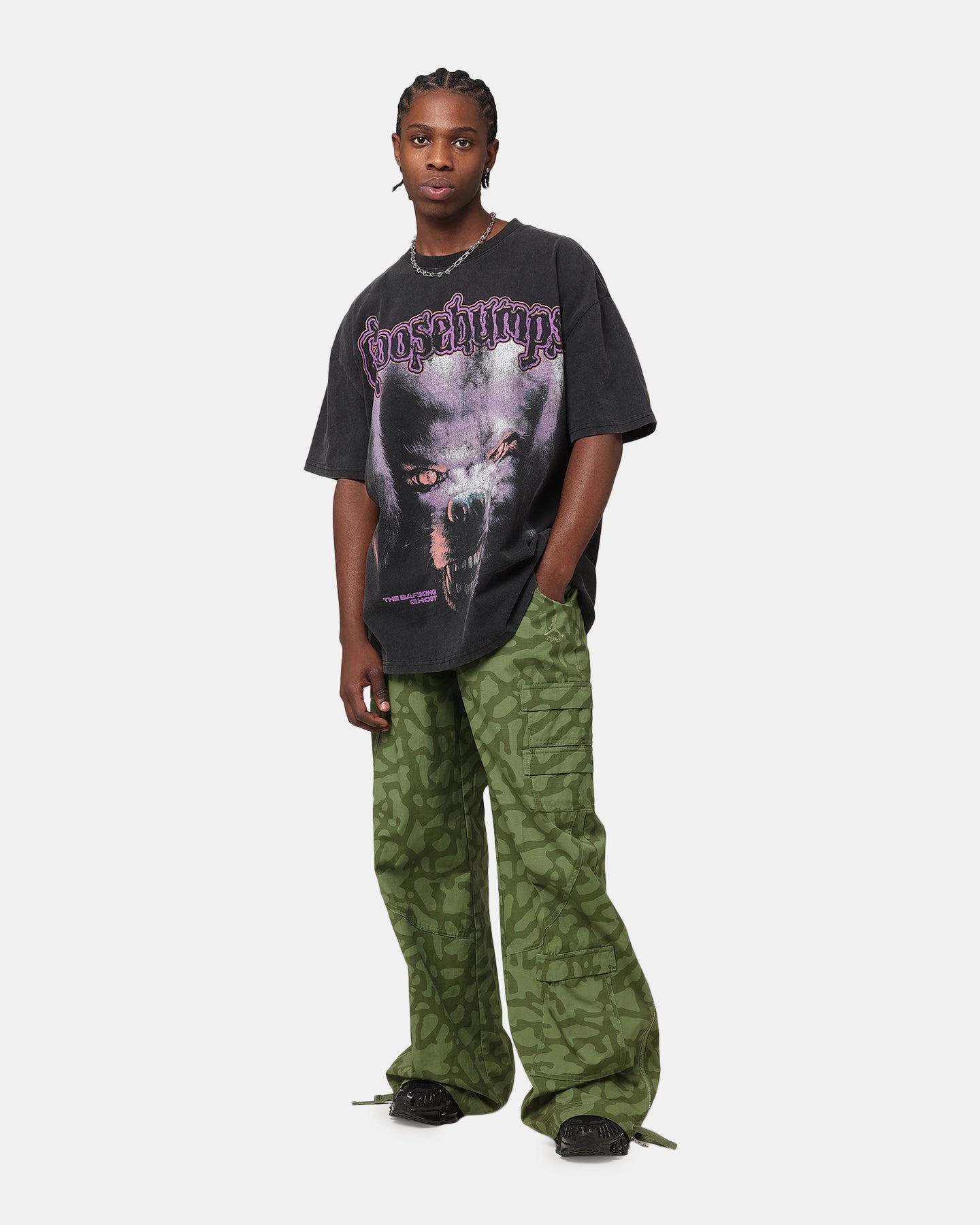 American Thrift X Goosebumps Barking Ghost Heavy T-Shirt Vintage Black Seasonal Smart Lint Resistant Surface