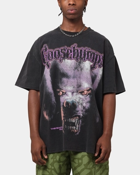 American Thrift X Goosebumps Barking Ghost Heavy T-Shirt Vintage Black Holiday Style Thermal Regulation Layer