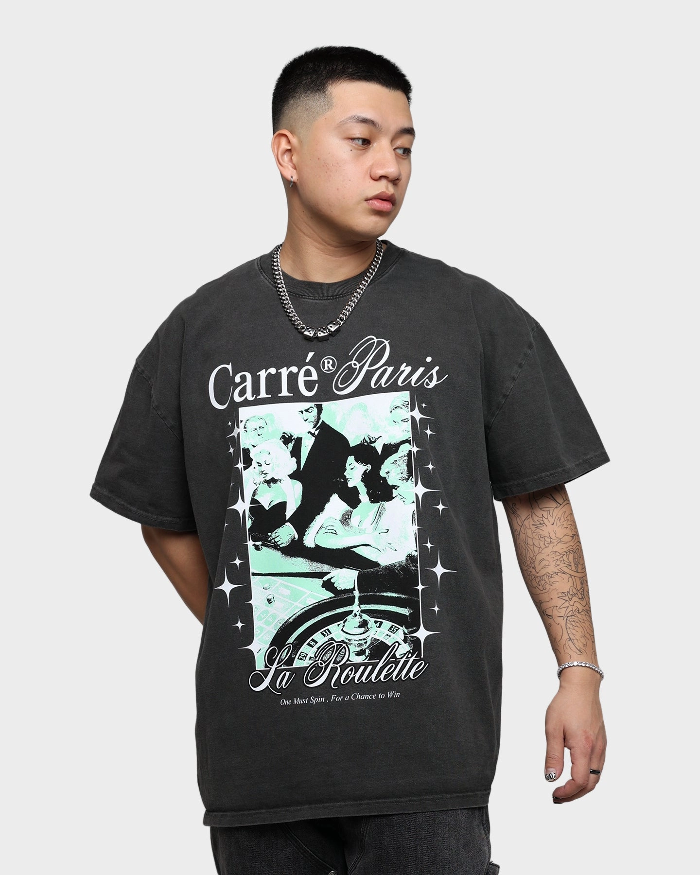 Light Fit Wear Smart Wear Carr?? Spin Vintage T-Shirt Black Wash