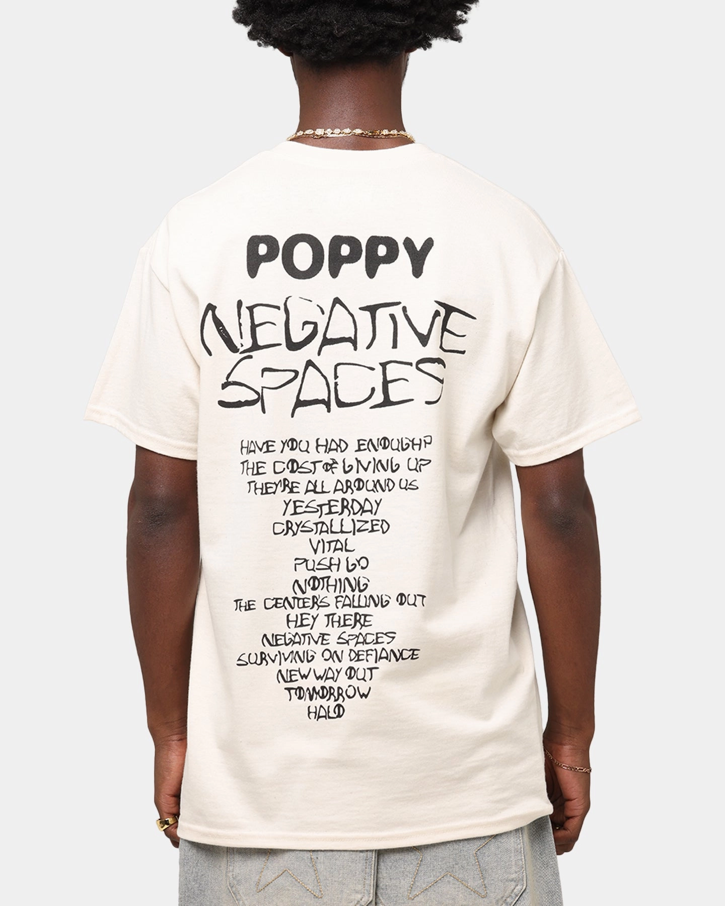 SustainableManufacturing Poppy Negative Spaces Track T-Shirt Off White