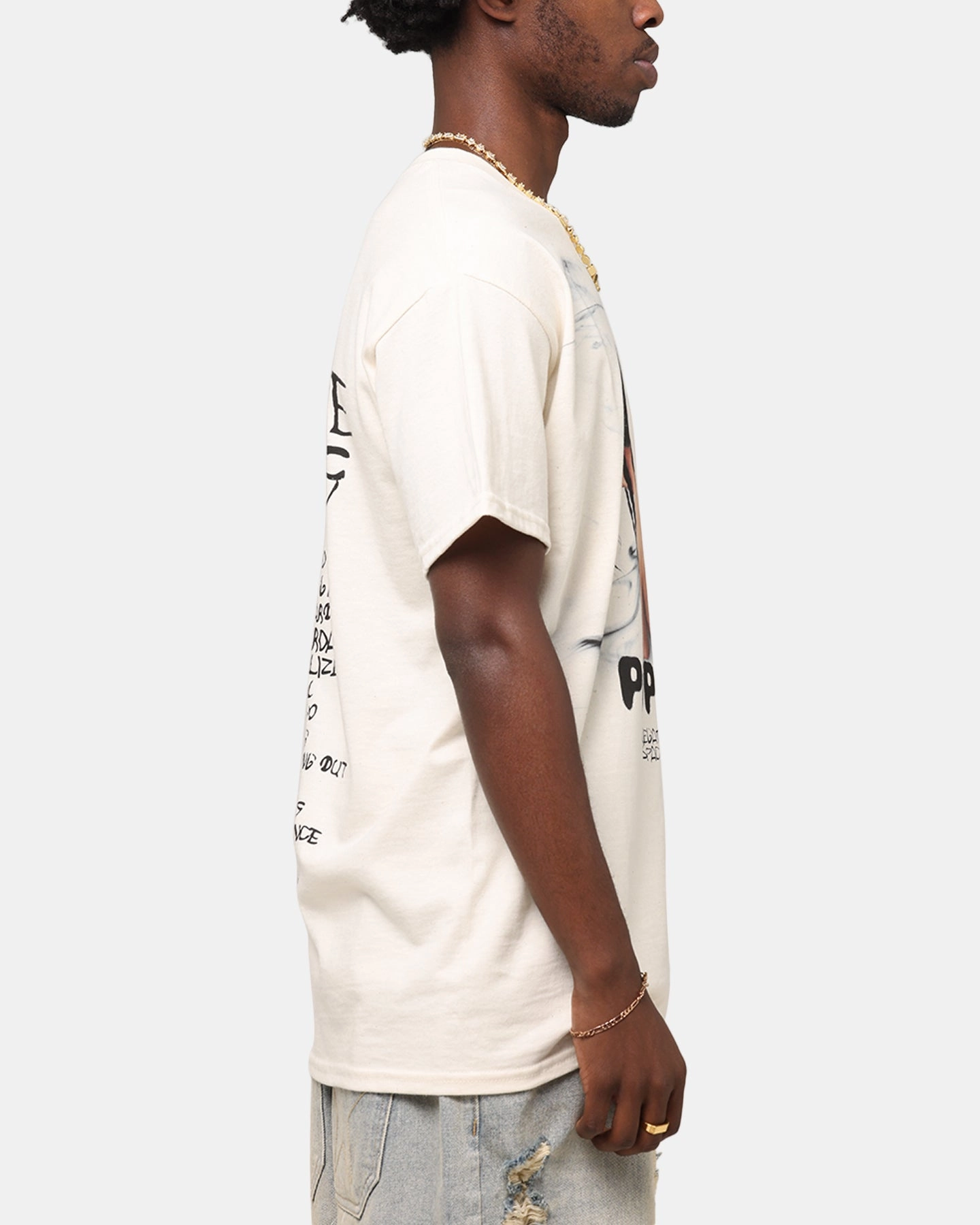 Poppy Negative Spaces Track T-Shirt Off White Sporty Comfort Wear Flexible Wear