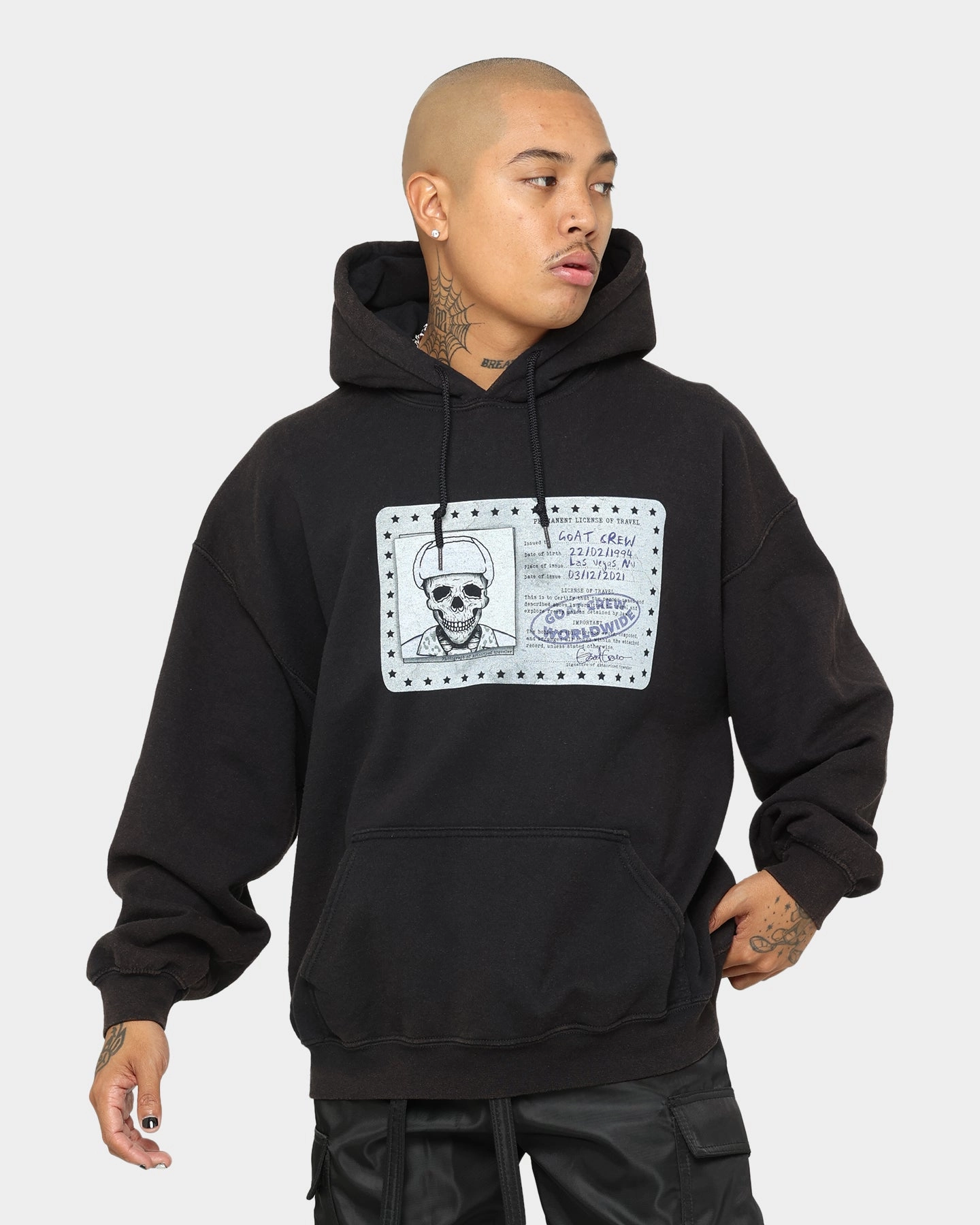 Goat Crew License Vintage Hoodie Black Wash Pilates