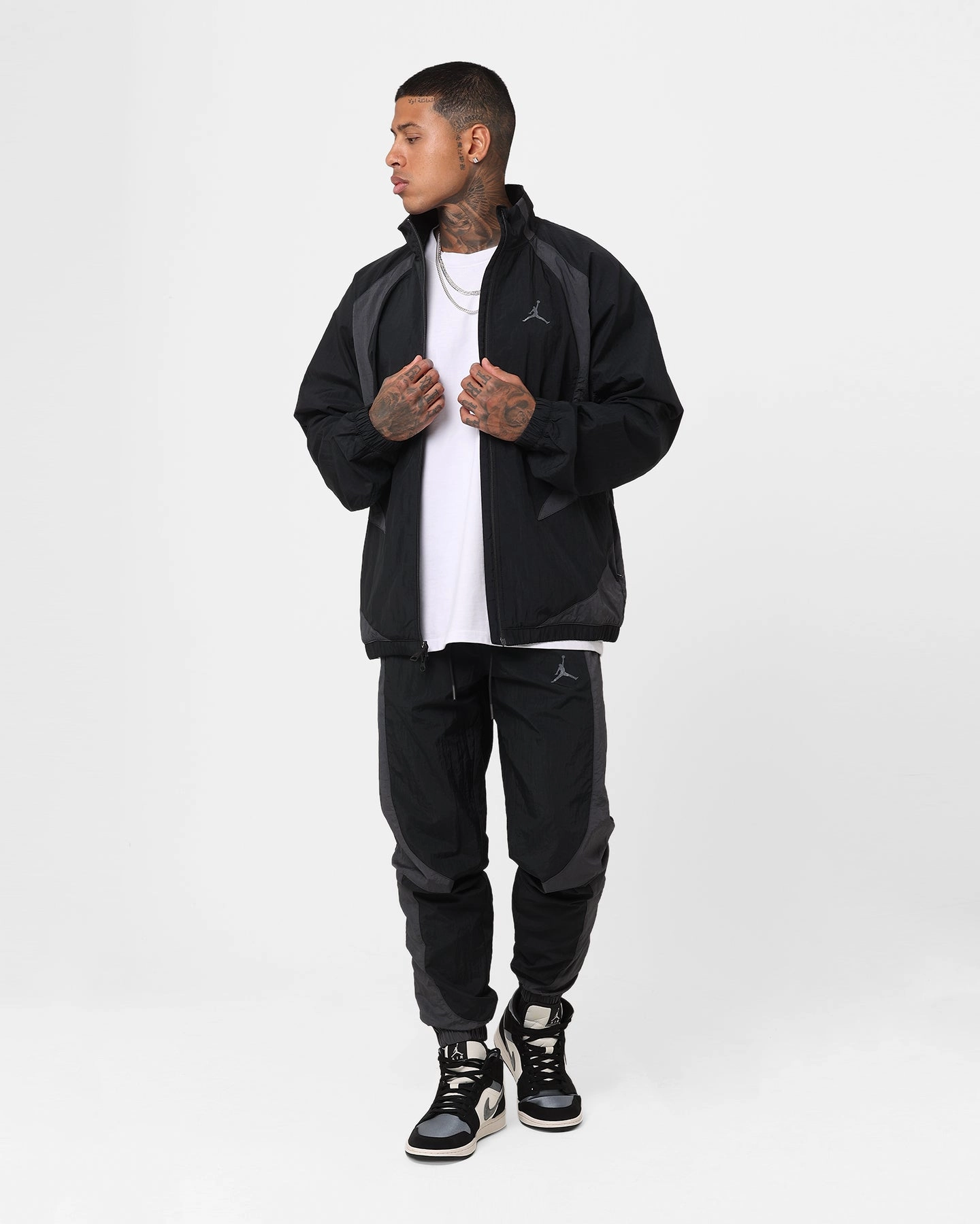 Expandable Sleeve Cuffs Volunteer Jordan Sport Jam Warm Up Jacket Black/Dark Shadow