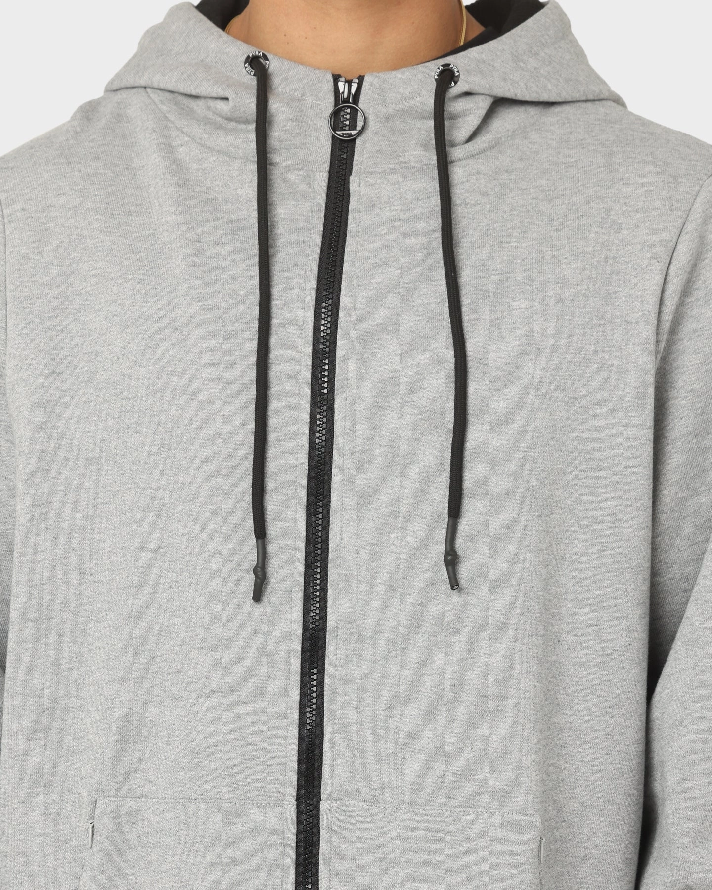 PYRA Zip Through Hoodie Grey Marle Danger
