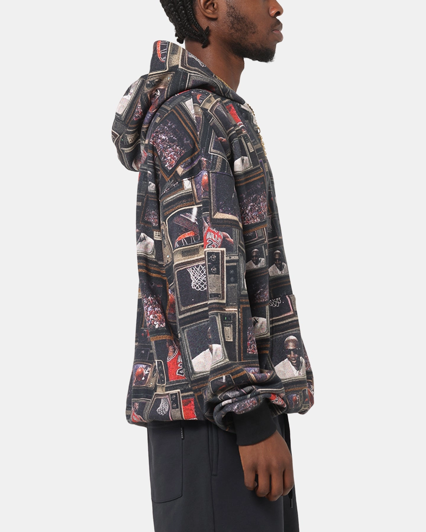 Jordan Brooklyn Fleece Printed Hoodie Black/Sail Entry - level Light Ready