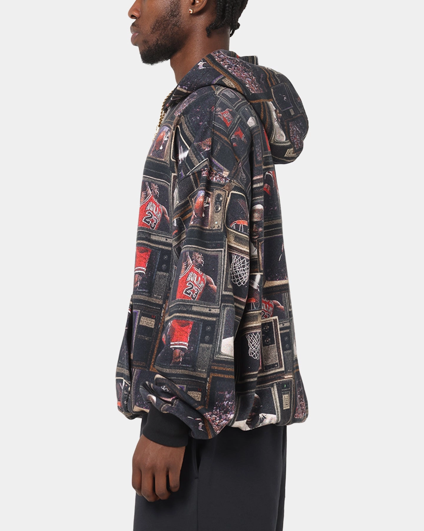Fixed industrial workers Jordan Brooklyn Fleece Printed Hoodie Black/Sail
