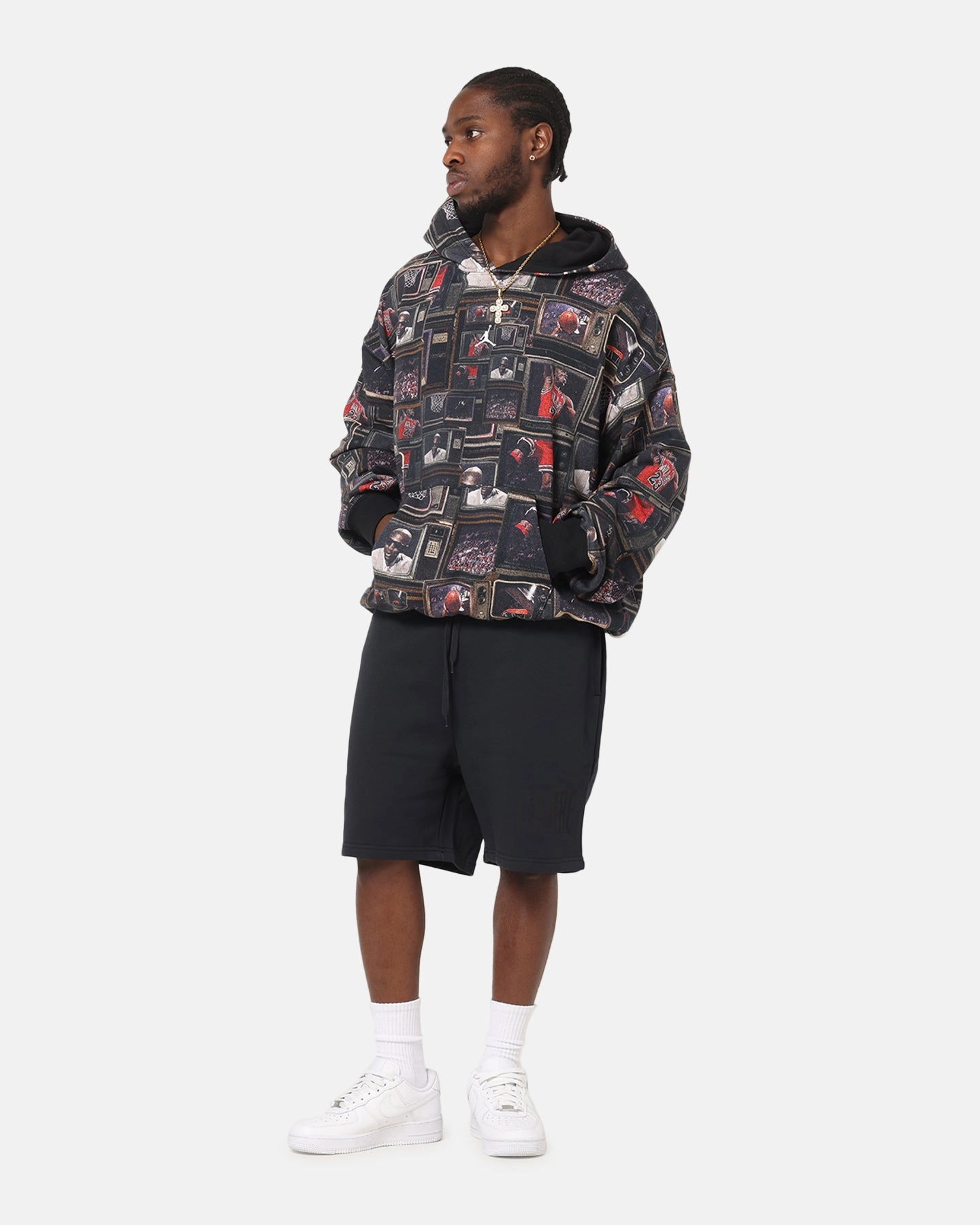 high pressure Soft Dry Jordan Brooklyn Fleece Printed Hoodie Black/Sail