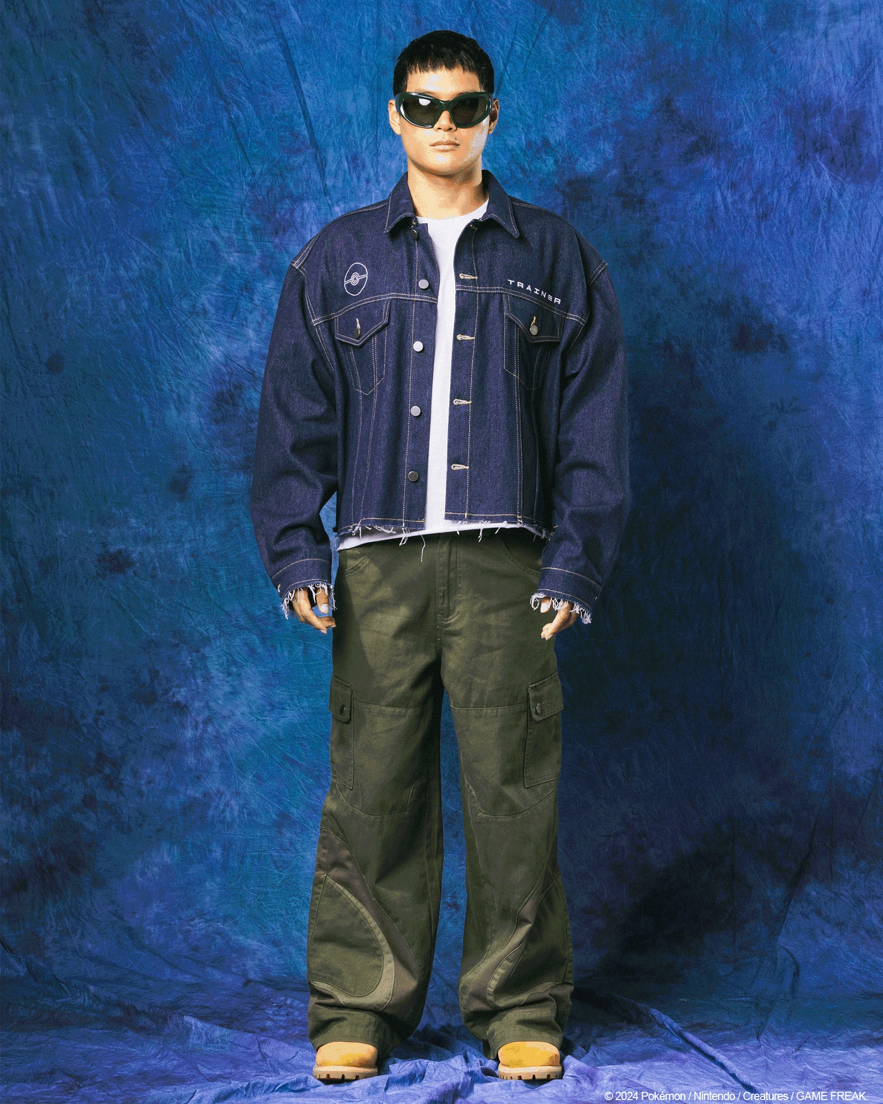 Pok??mon By Loiter Pikachu Denim Jacket Washed Blue Medal