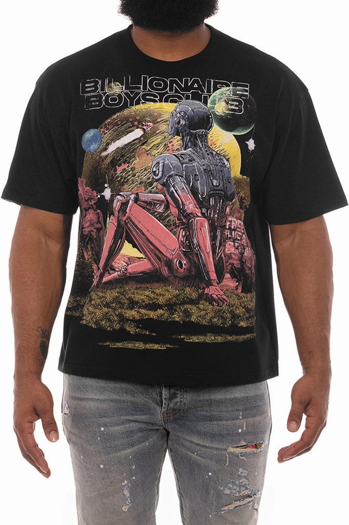 Crew Neck Design WrinkleResistant Texture Billionaire Boys Club BB Dreams Cropped SS Tee