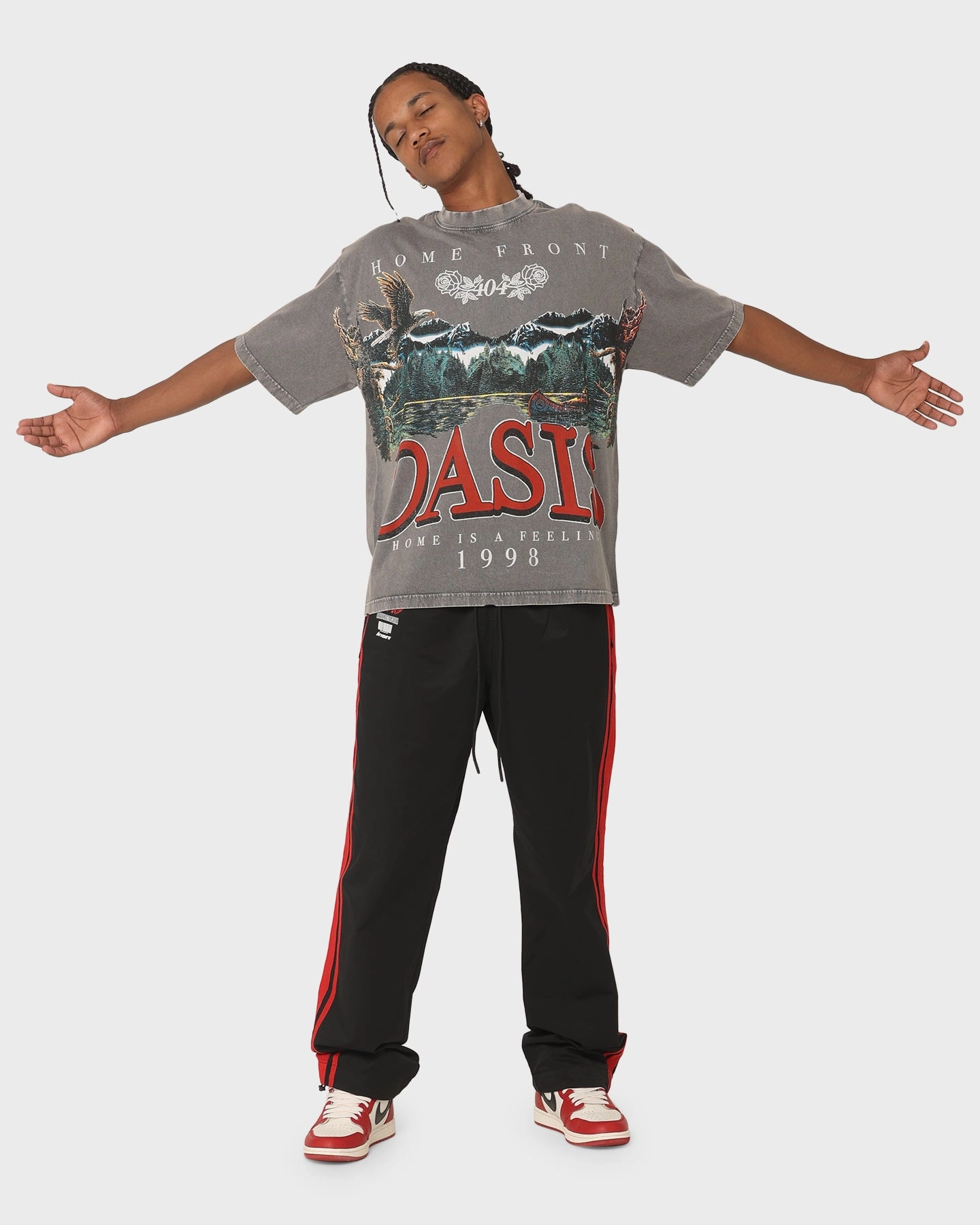 404 Oasis Vintage T-Shirt Charcoal Classic Outfit Style