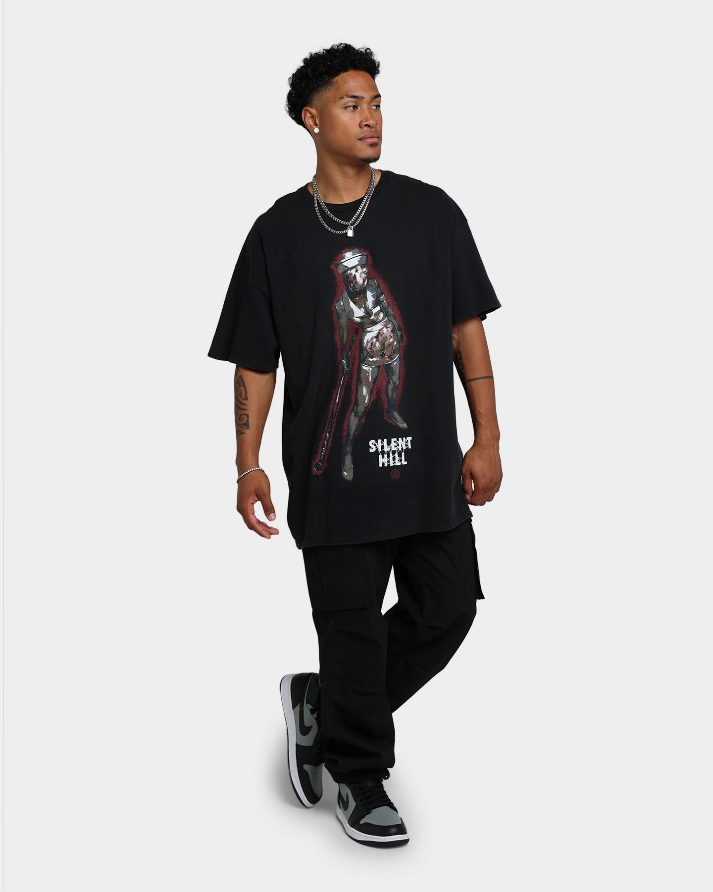 Rats Get Fat X Silent Hill Bubble Head Nurse Vintage T-Shirt Black Wash Chic Vibe