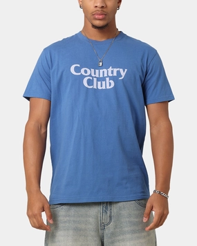 Birds Of Condor Country Club T-Shirt Blue Durable Ribbed Hem Seam Free Edging