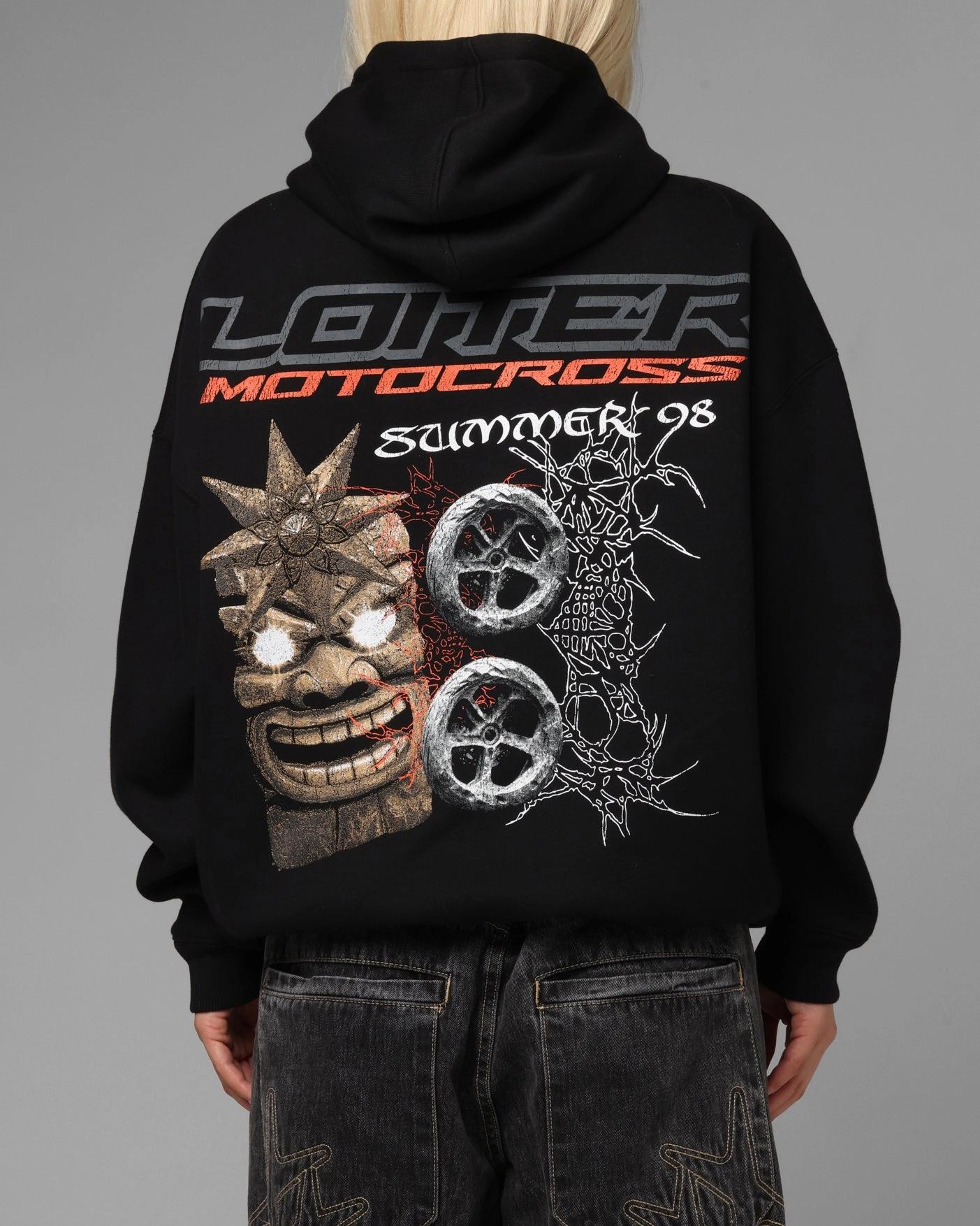 Loiter Summer Motocross Hoodie Black Heat Retention Technology