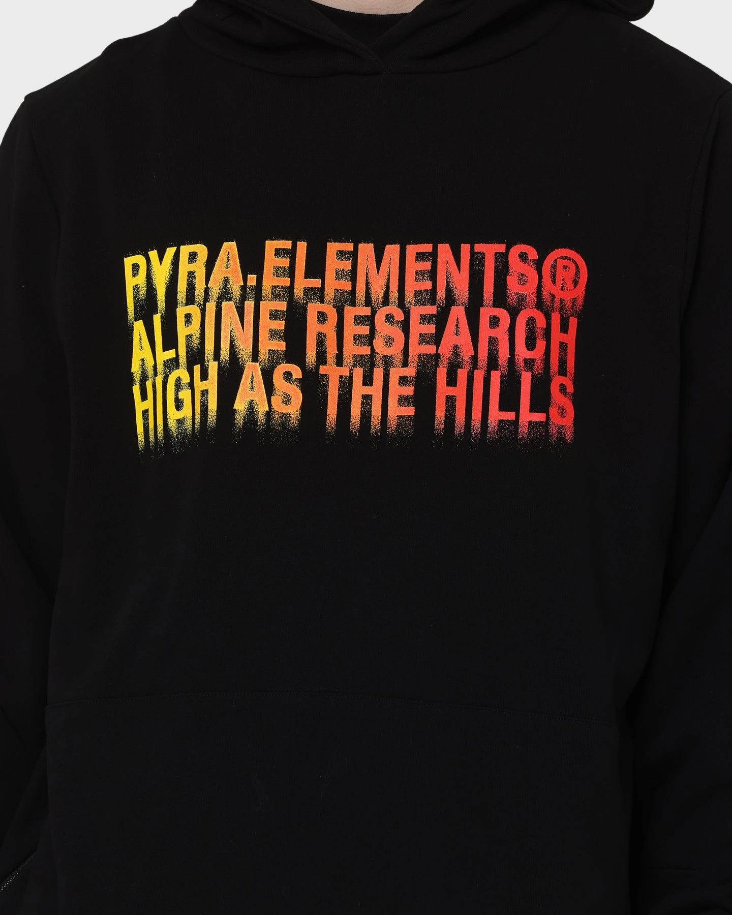 PYRA High Hills Hoodie Black/Orange Multipanel Construction