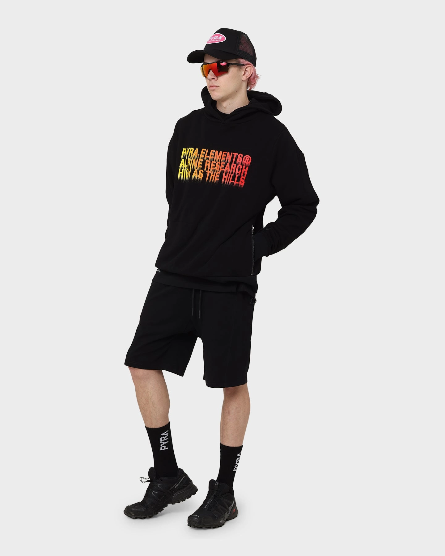 PYRA High Hills Hoodie Black/Orange OdorControl Treatment