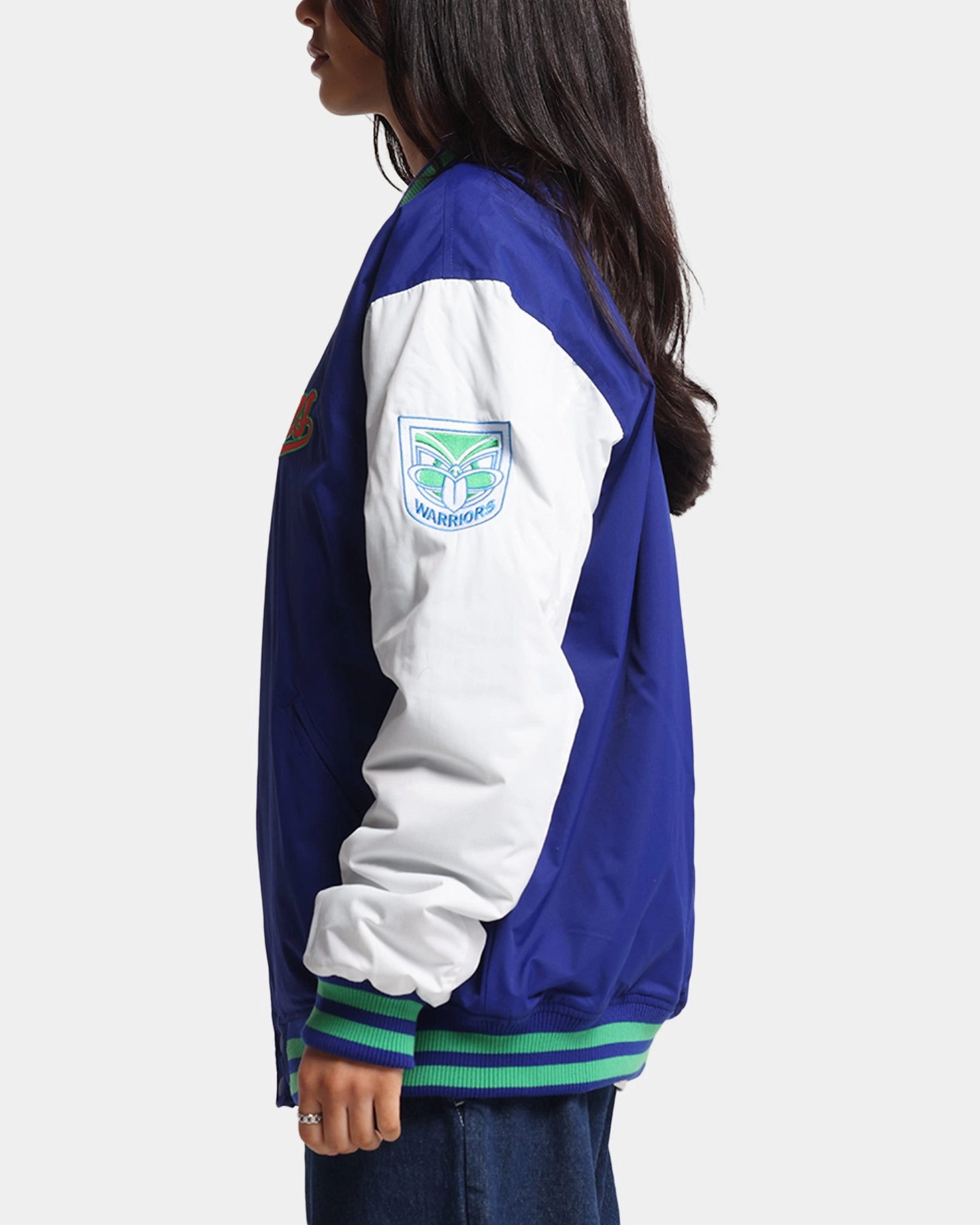 Bleacher Athletic New Zealand Warriors NRL 1908 Baseball Varsity Jacket Official Team Colour FlexibleMovement