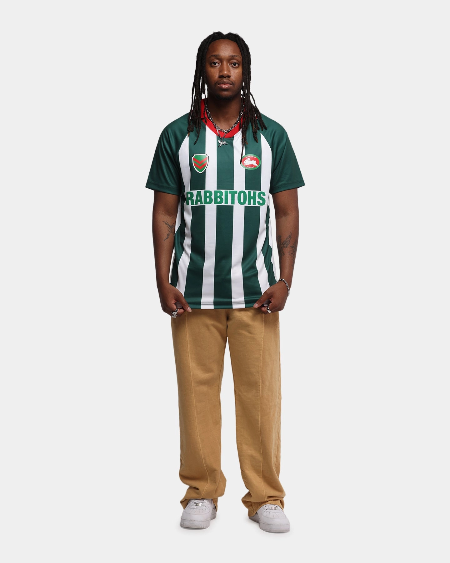 Compact Storage Packability Bleacher Athletic South Sydney Rabbitohs NRL 1908 Collared T-Shirt Official Team Colour