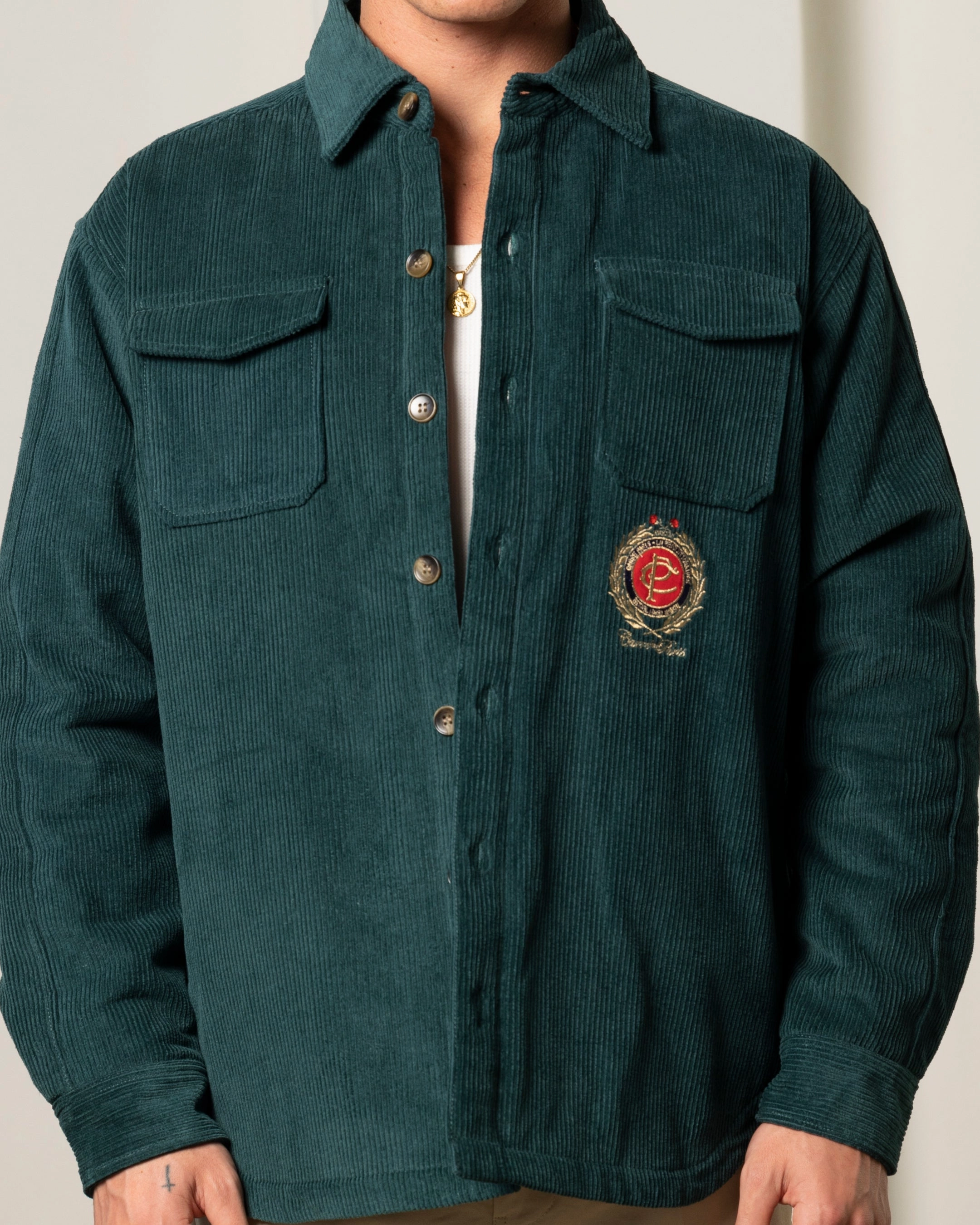 Technique Carre Corduroy Trade Jacket Forest Green