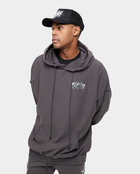 Carre Metalle Distressed Hoodie Washed Grey Advice Compete