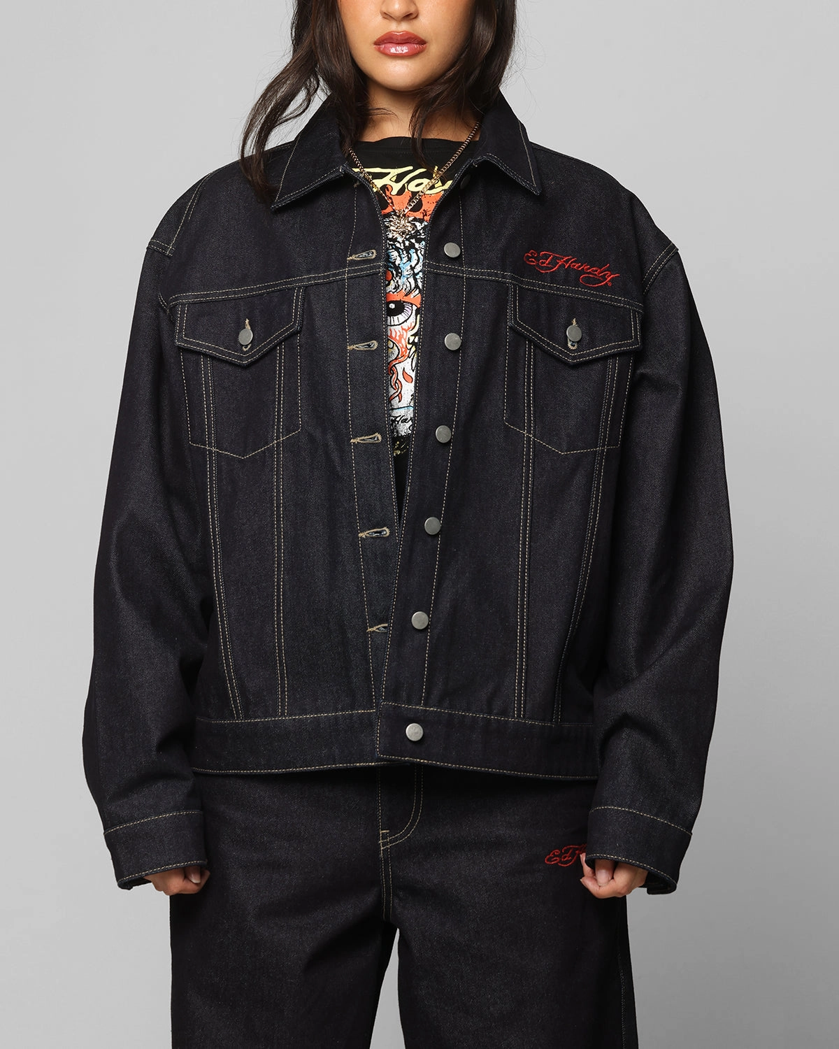 Ed Hardy Denim Jacket Raw Indigo Option Announce