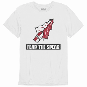Blue 84 Men's Vault Arrowhead/Fear the Spear Short Sleeve Slub T-shirt - White Stretchable Fabric Comfortable Stretch