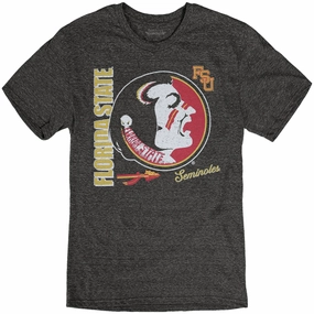 Eco Friendly Dye Casual Essentials Wear Blue 84 Men's Vault Seminole Logo/Florida State Seminoles Design Short Sleeve Tri-blend T-shirt - Black
