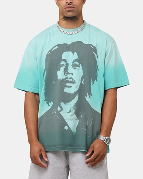 Trendy Comfort Bob Marley Bob Hem Vintage T-Shirt Washed Teal/Black