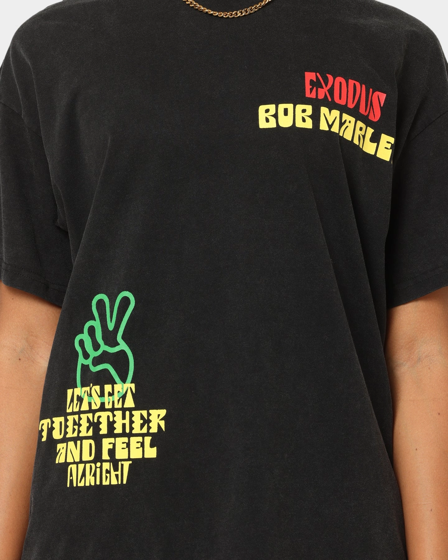 Breathable apparel Light Outfit Bob Marley One Love One Heart Vintage T-Shirt Washed Black