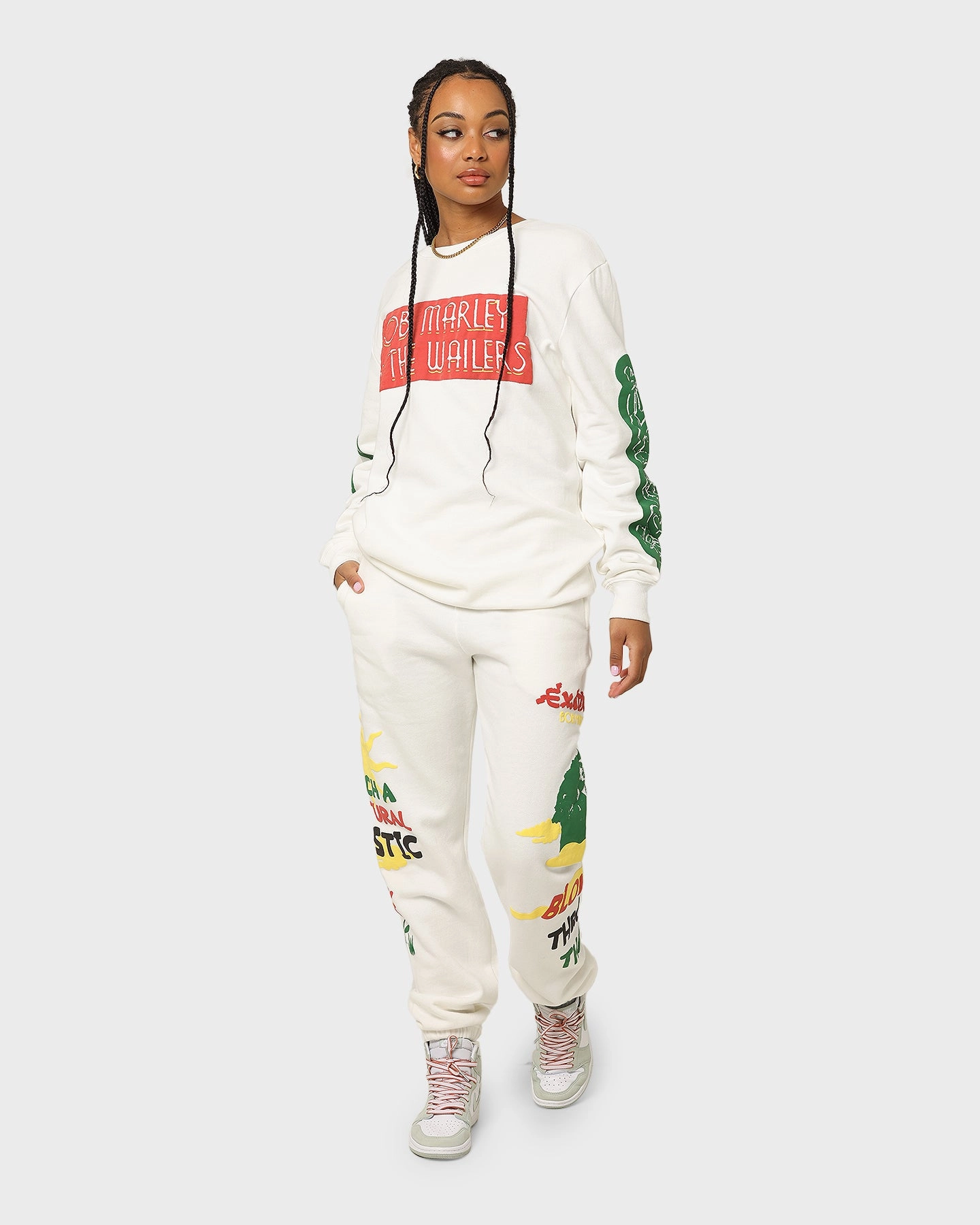 Minimalist Wear Bob Marley The Wailers Exodus Crewneck Off White
