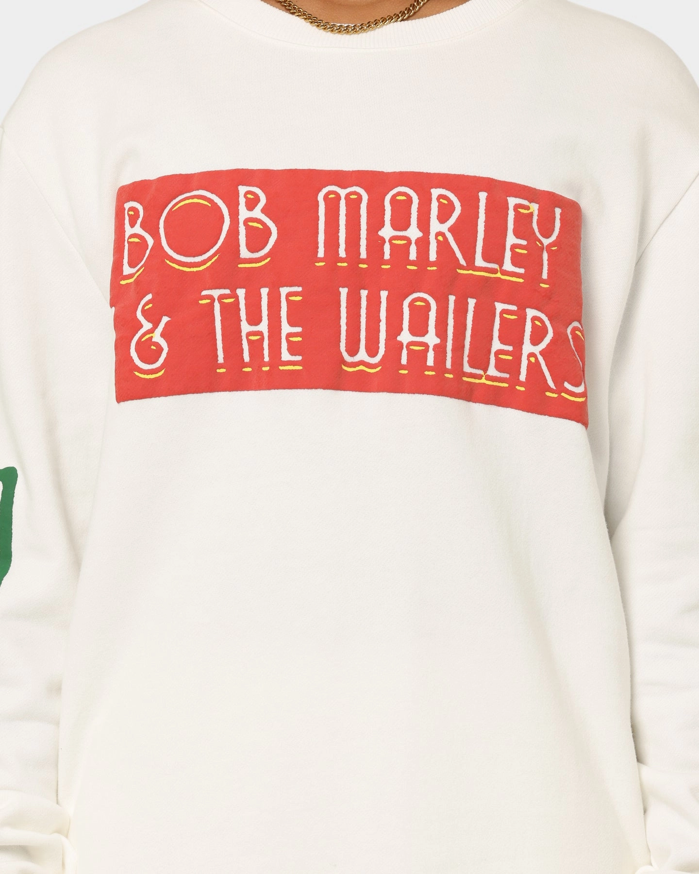 Heat Transfer Printing Bob Marley The Wailers Exodus Crewneck Off White