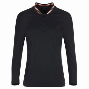 Bogner Elfie Golf Pullover Black - FW23 Women Layering Compatible Cut MultiPocketLayout