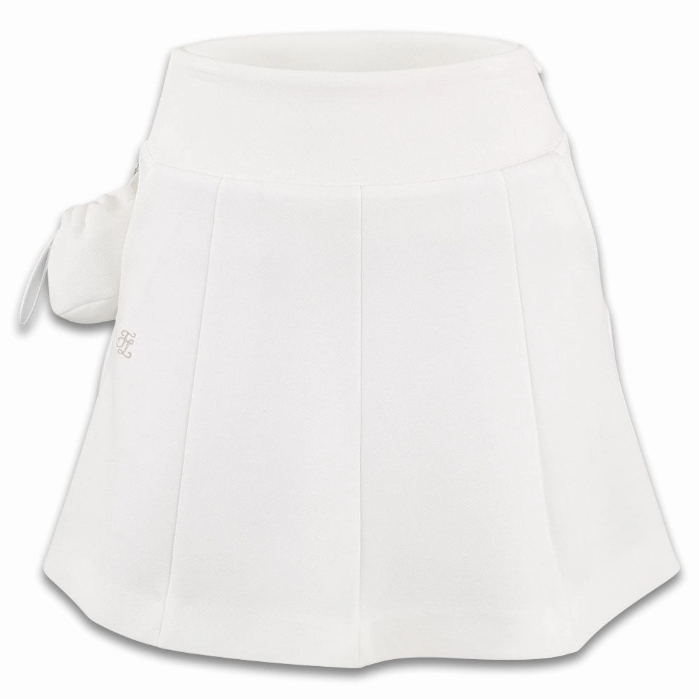 Classic Elegance Fairliar Ball Pocket Flare Golf Skirt White - FW24 Women