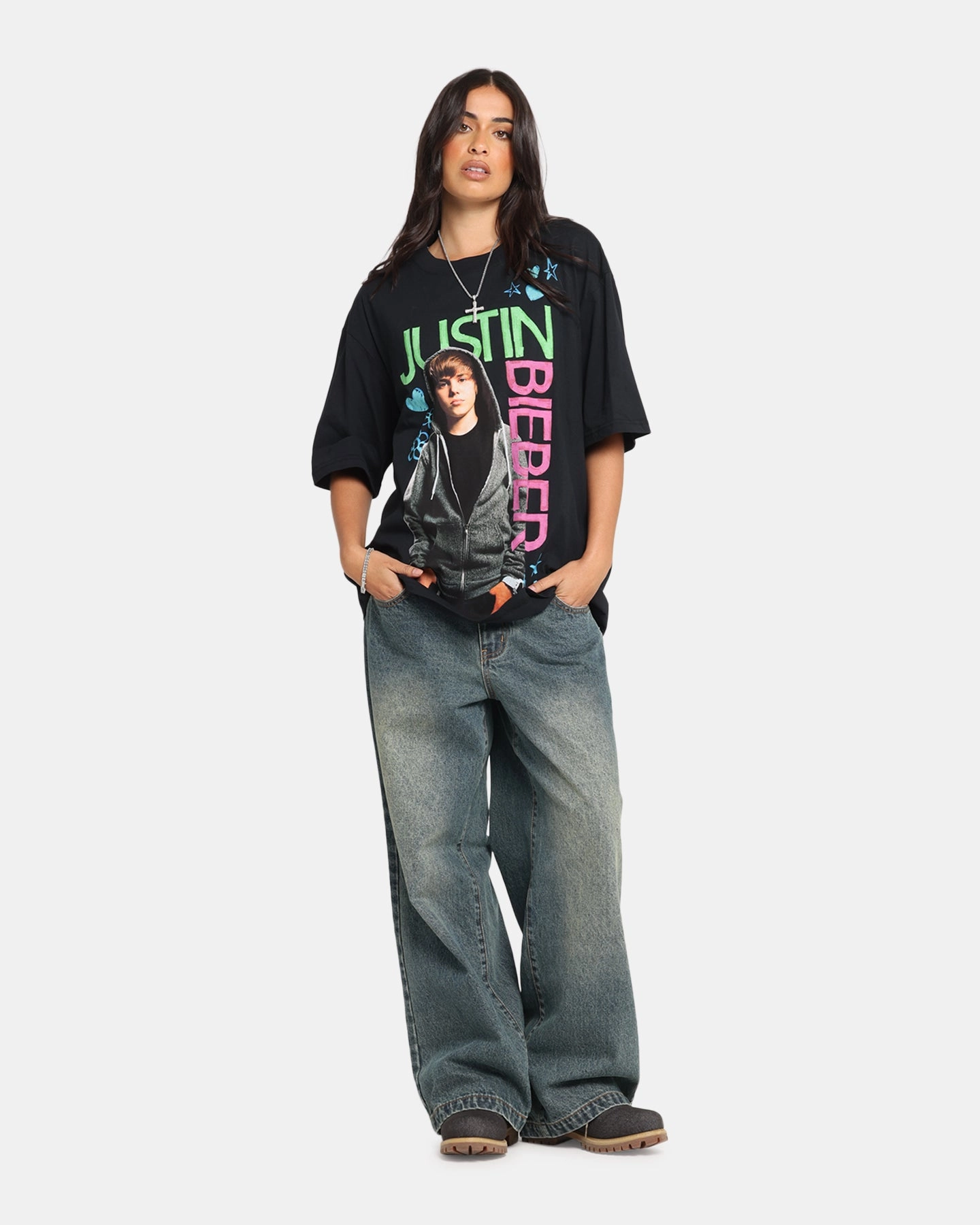 Justin Bieber Bieber T-Shirt Black Stain Resistant FunctionalPockets