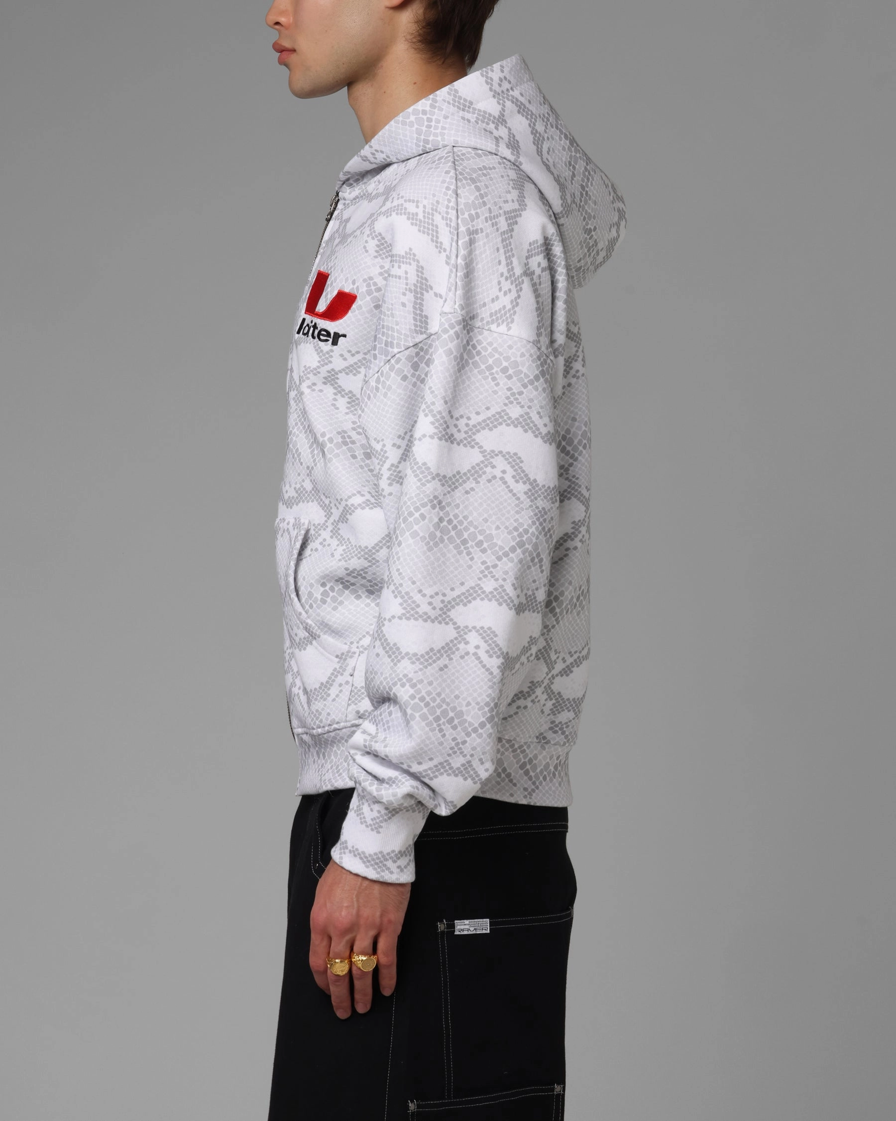 Loiter Slither Zip Hoodie Grey Outdoor Use Seam Sealed Construction
