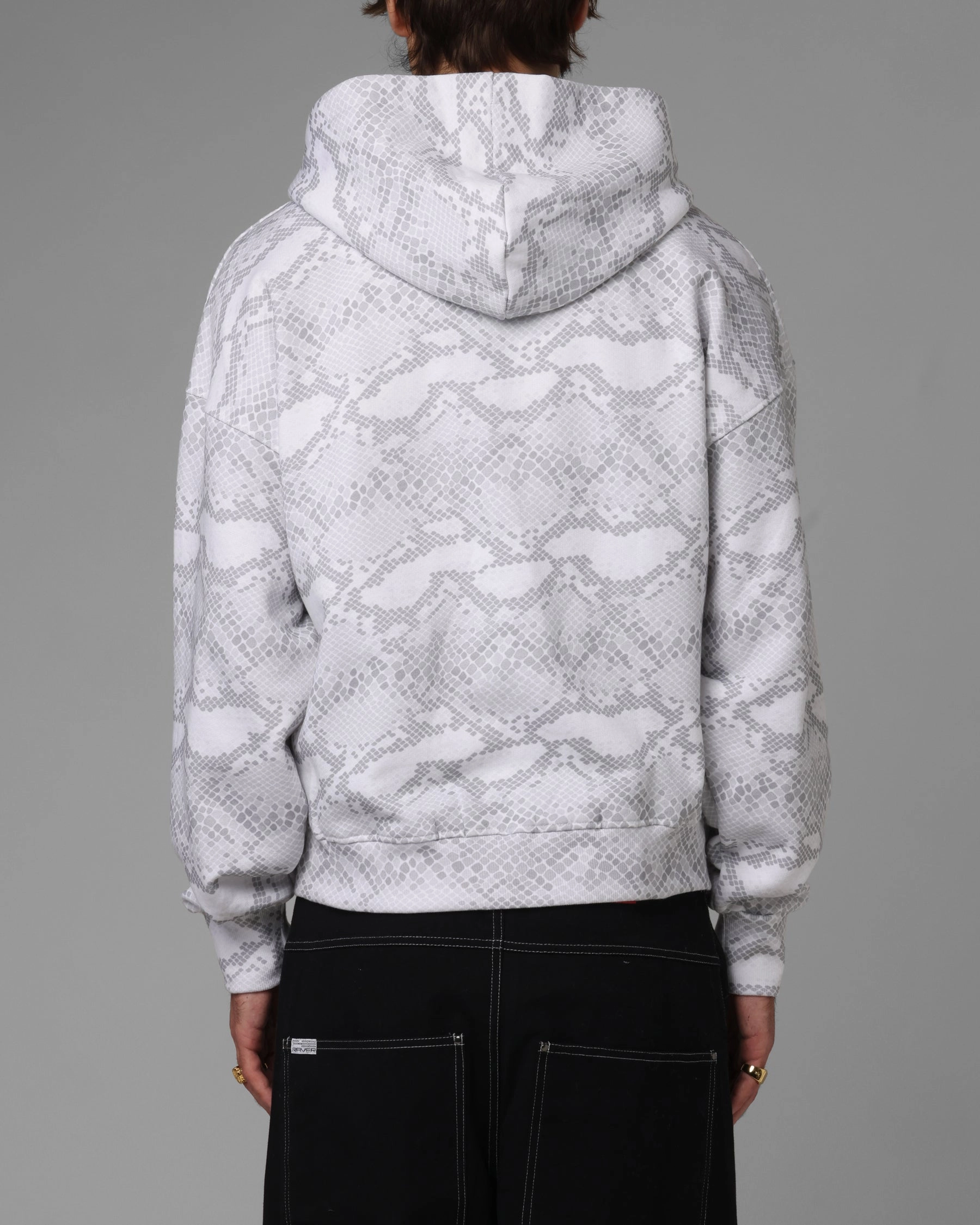 Quick Access Pockets Unisex Loiter Slither Zip Hoodie Grey