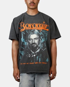 American Thrift X Lord Of The Rings Boromir Heavyweight T-Shirt Black Wash Comfy Fit Sporty Style