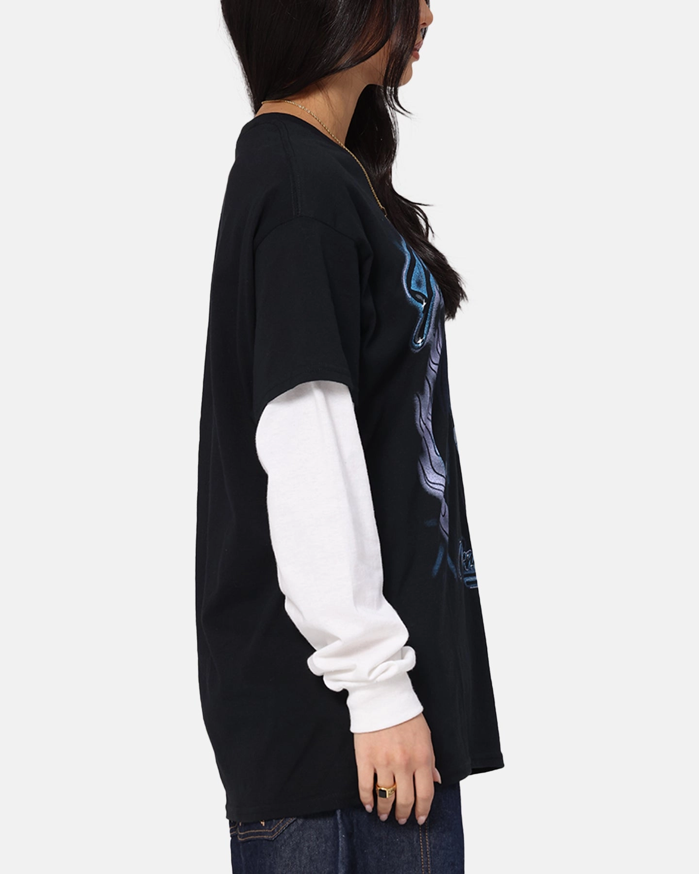 Chill Wear Cozy And Stylish Goat Crew Disney Fantasia Chernabog Airbrush T-Shirt Black
