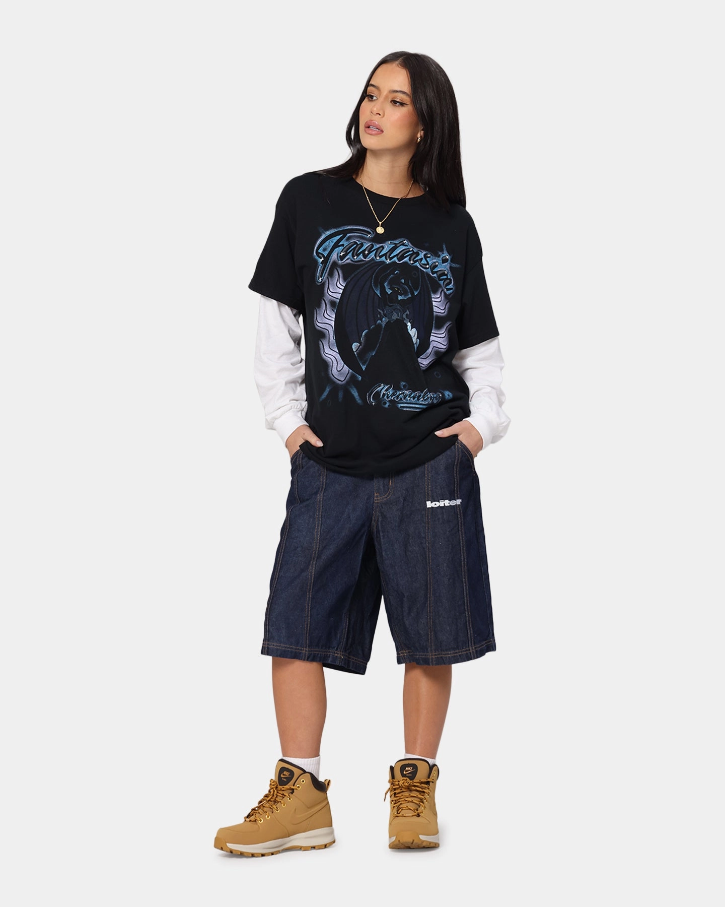 Goat Crew Disney Fantasia Chernabog Airbrush T-Shirt Black Hygroscopic Fiber Comfy All-Day