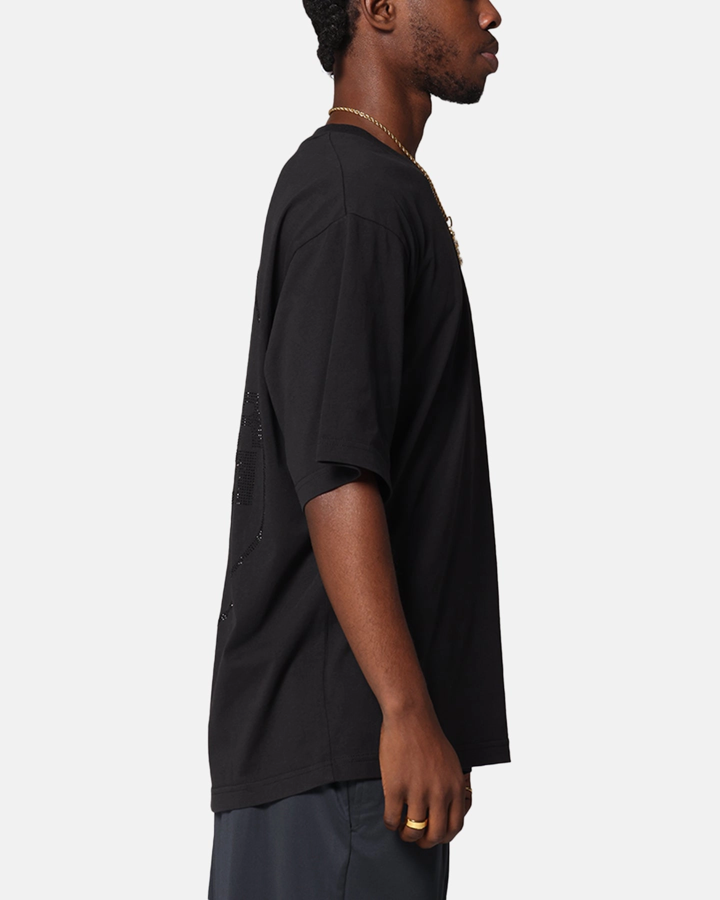Boiler Room Rhiinestone T-Shirt Black Casual Fashion Cool and Relaxed