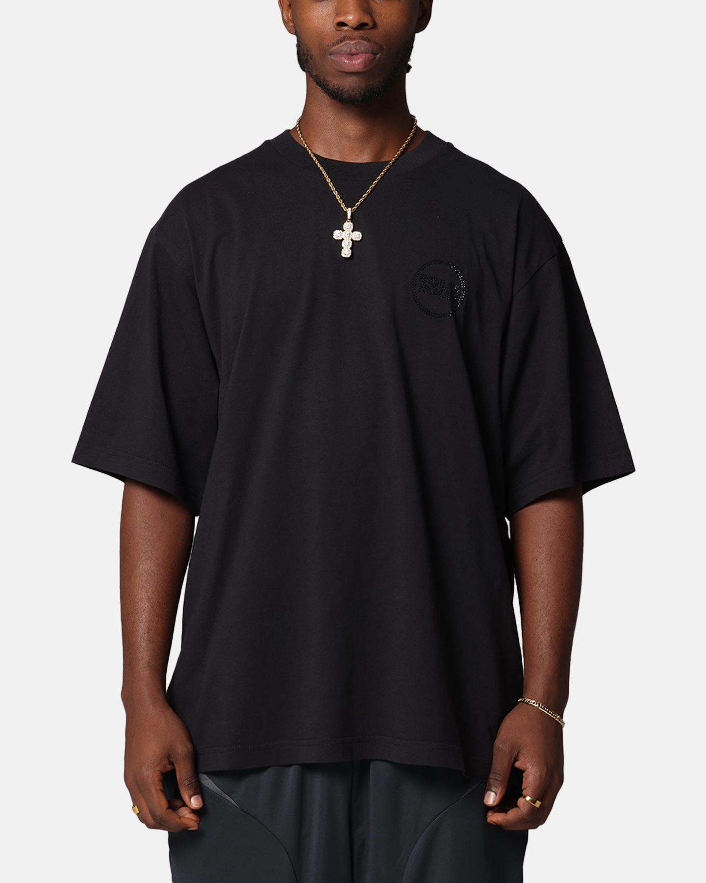 Boiler Room Rhiinestone T-Shirt Black Hydrophobic coating Outdoor Look