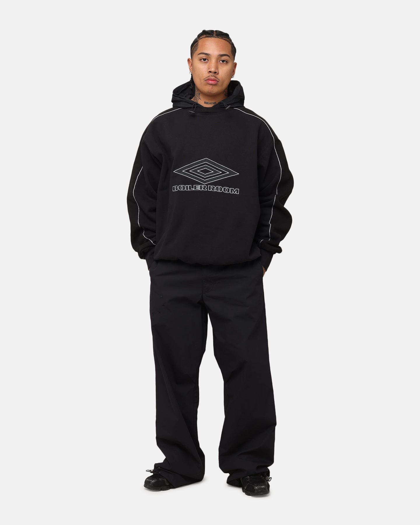 snowboarding Boiler Room X Umbro Hoodie Black