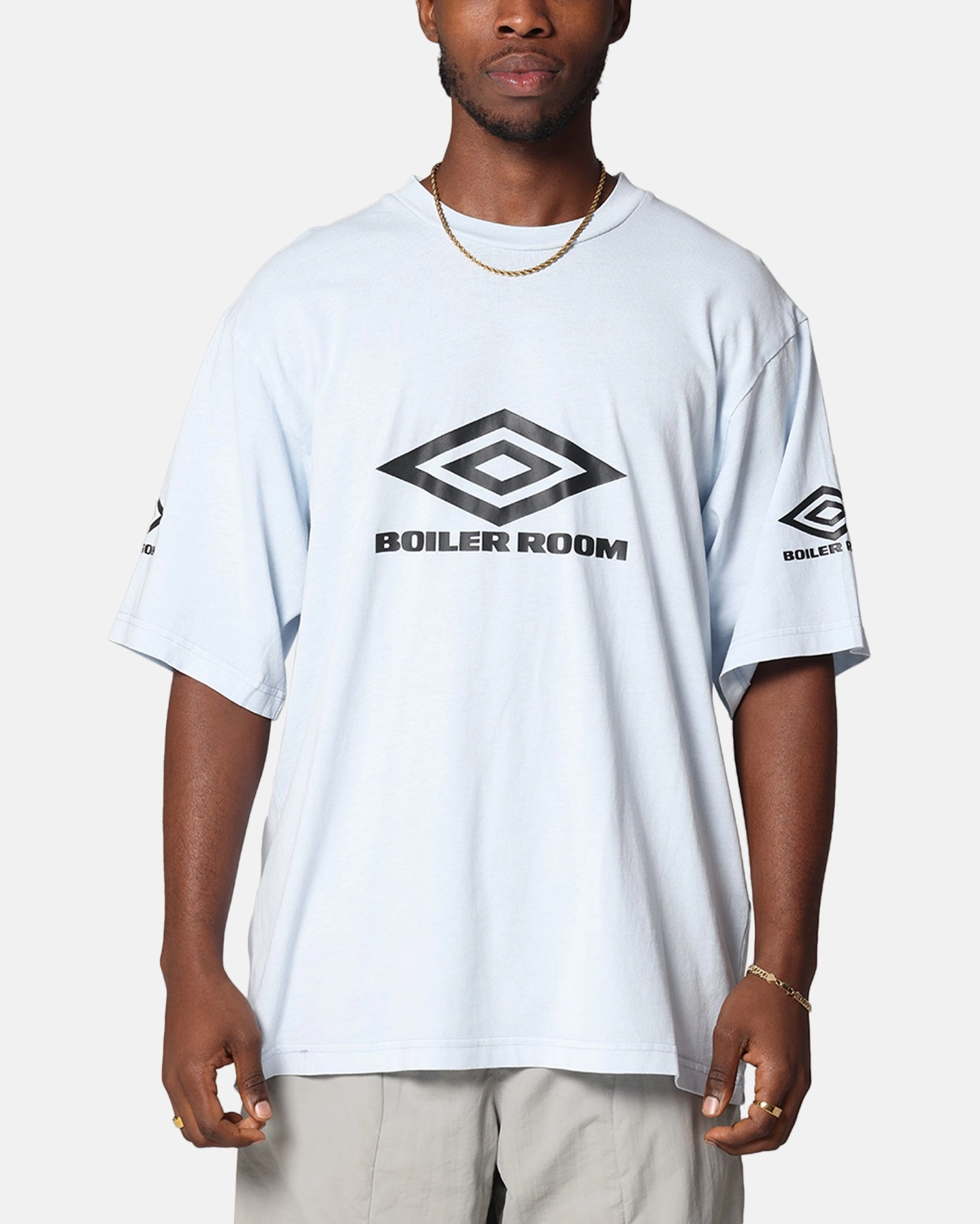 Boiler Room X Umbro Washed T-Shirt Blue Modern Wear High-End Quality