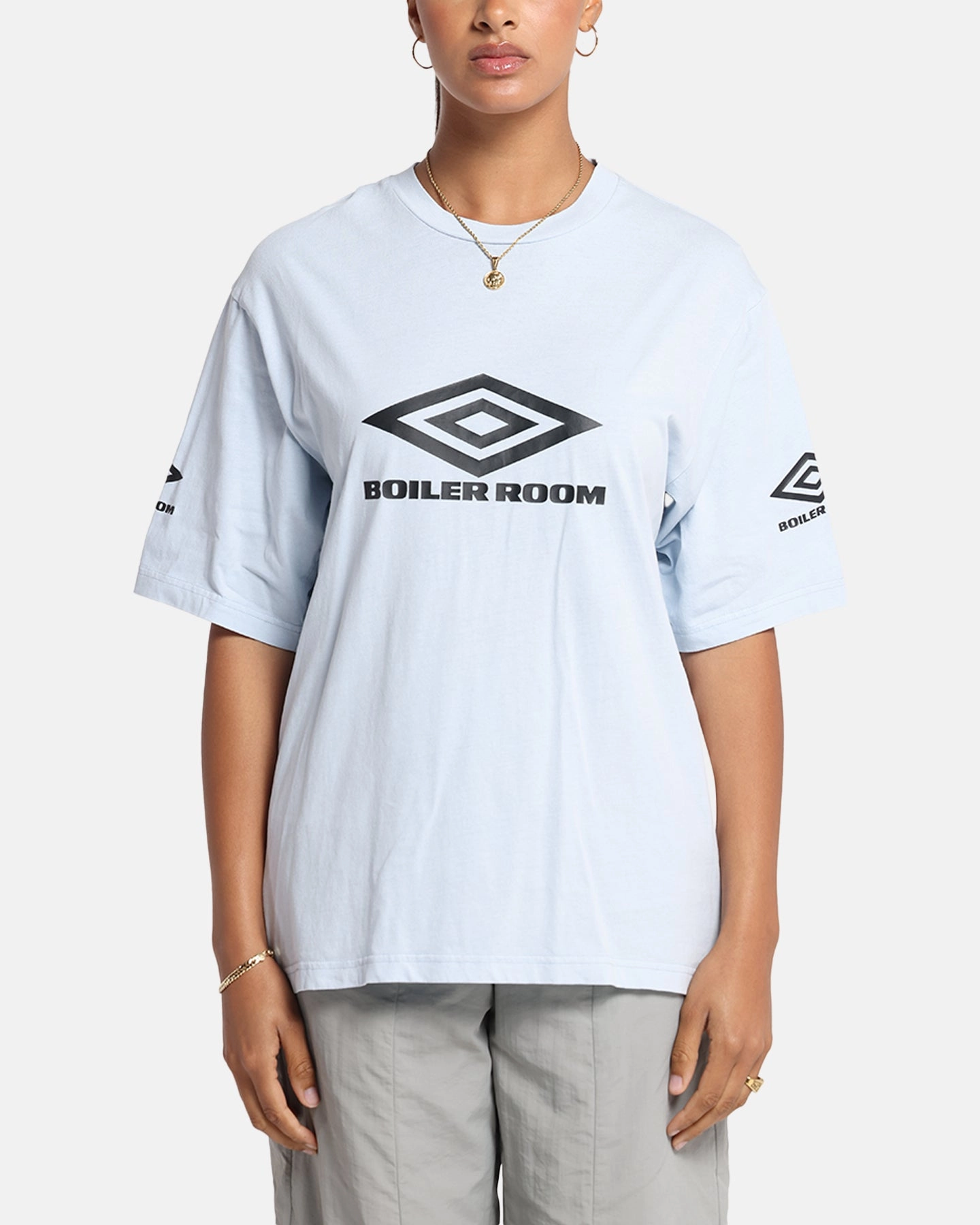 Temperature Control Fabric Boiler Room X Umbro Washed T-Shirt Blue