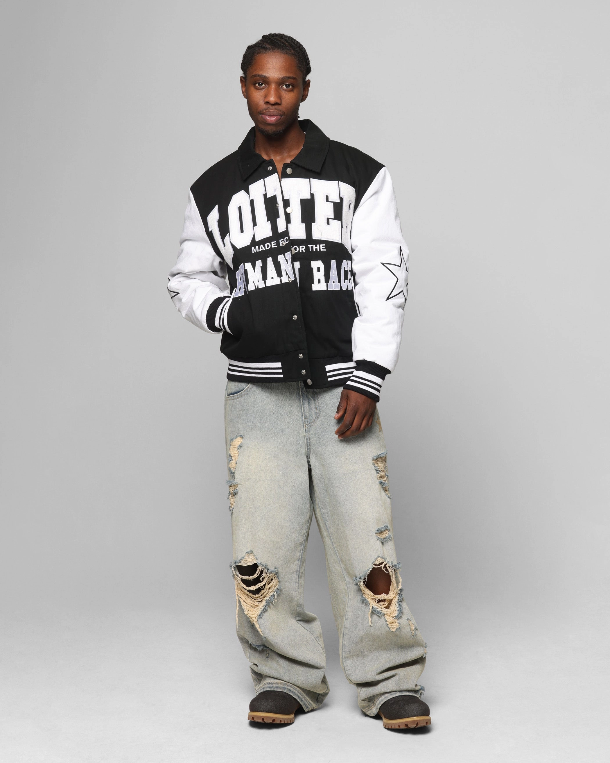 Thermal Insulation Layer Floss Loiter Vice City Varsity Jacket Black/White