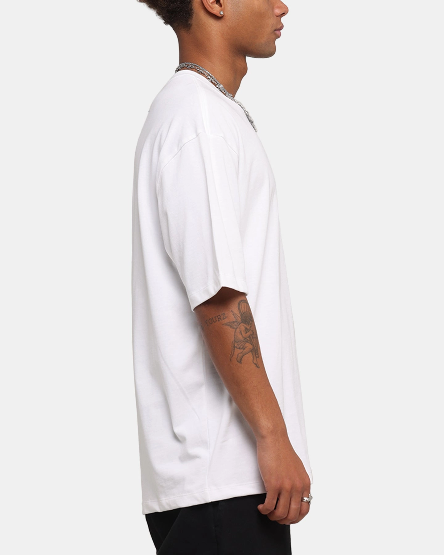 Jordan Brand Sneaker Patch Crewneck T-Shirt White/Varsity Red Layered Collar