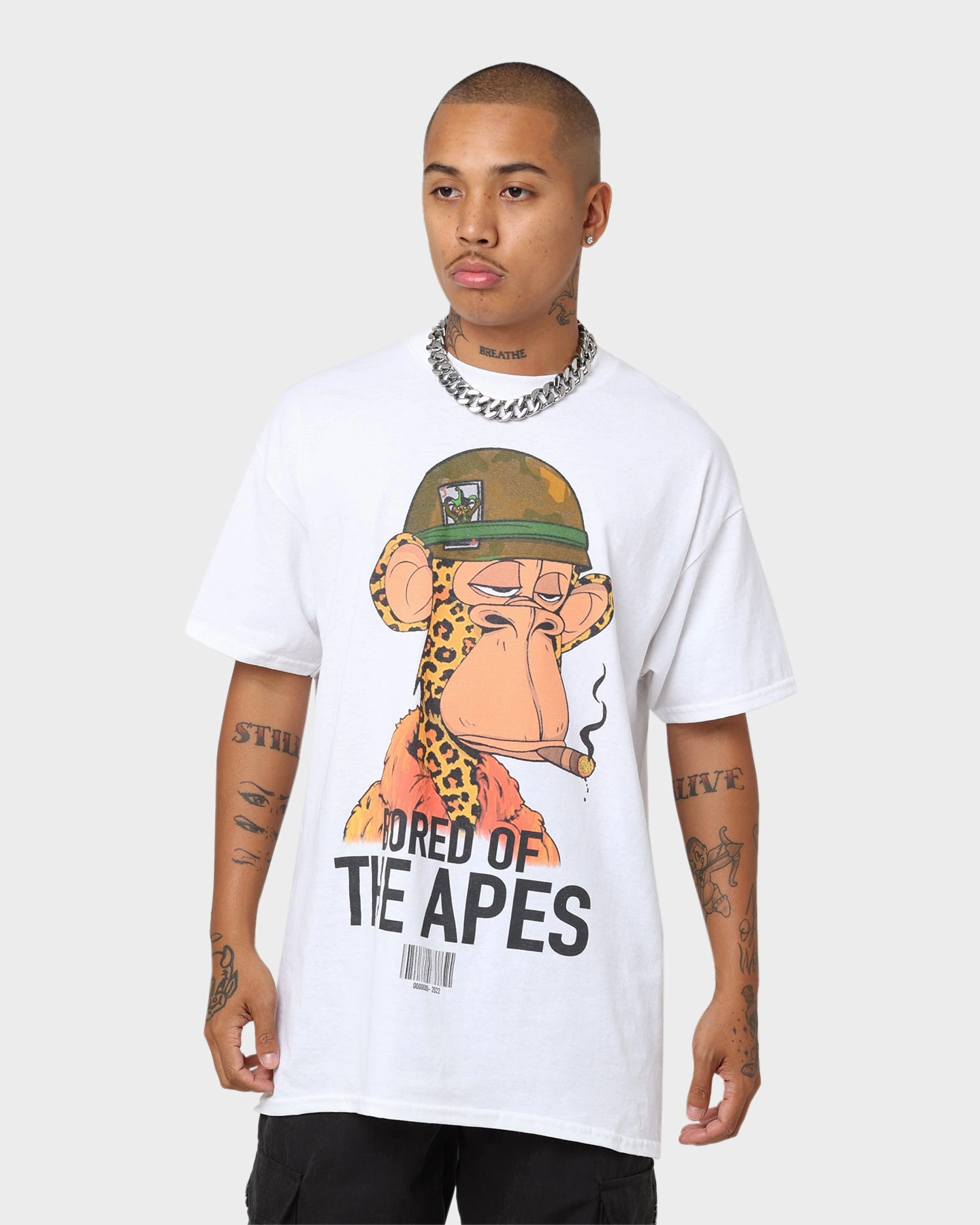 contrast Culture Kings x Champ Medici "Bored Of The Apes" #6723 T-Shirt White
