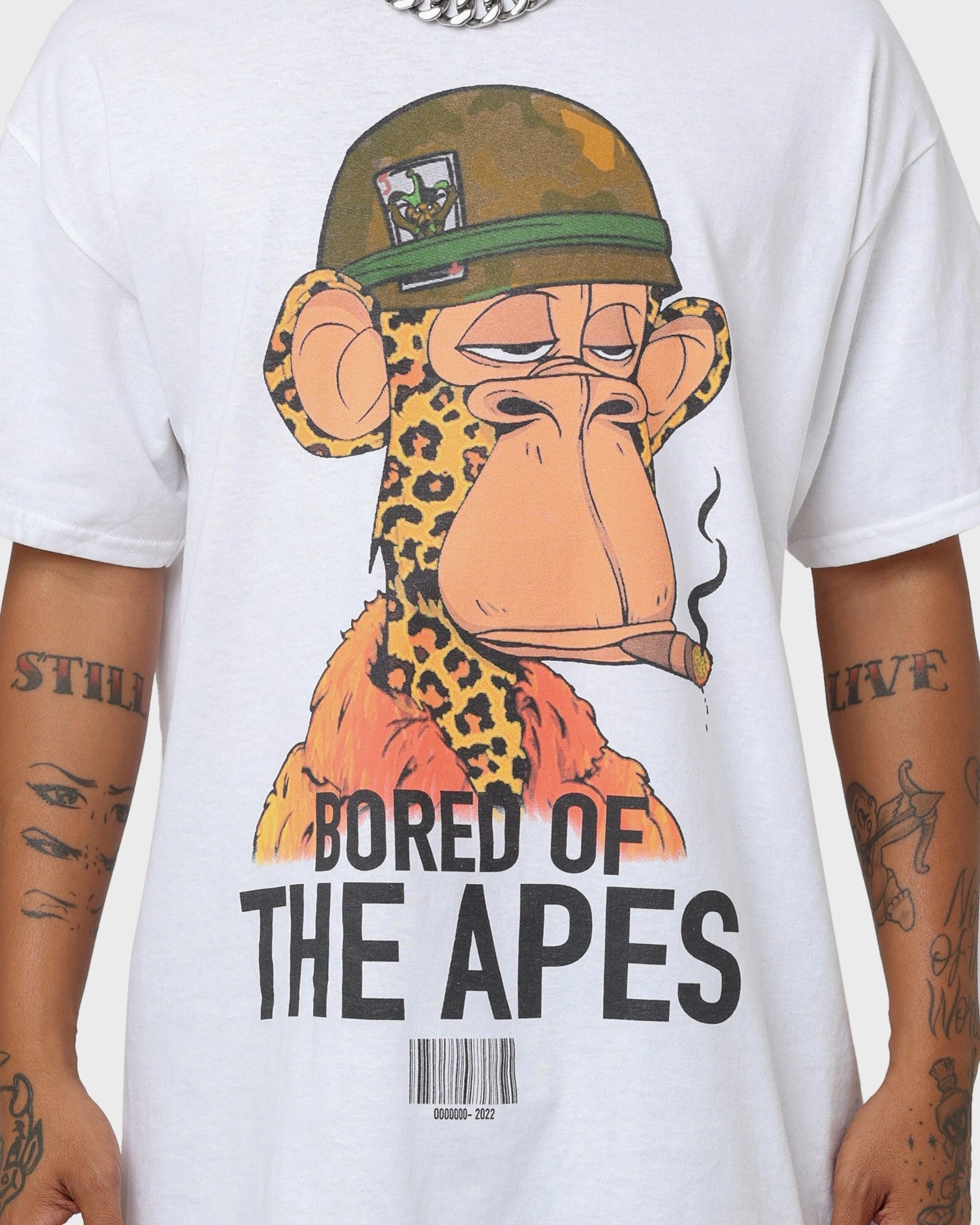 Culture Kings x Champ Medici "Bored Of The Apes" #6723 T-Shirt White Classic Style Trend