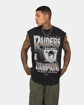 Long Lasting Color Mitchell & Ness Oakland Raiders Vintage Muscle T-Shirt Faded Black