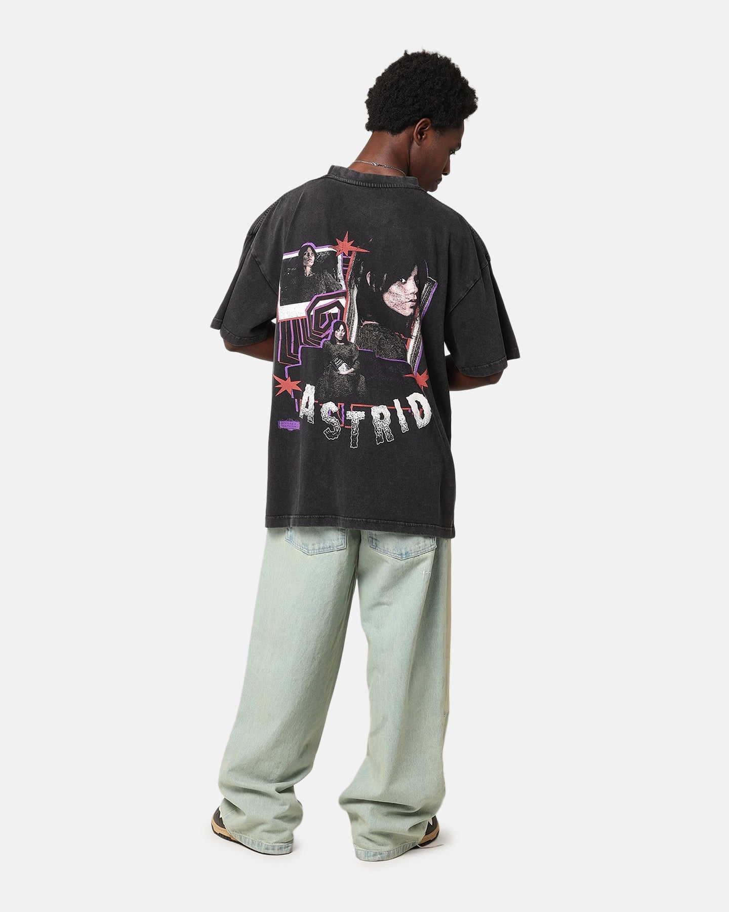 Goat Crew X Beetlejuice Astrid Vintage T-Shirt Black Acidwash Urban Style Trend